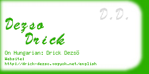 dezso drick business card